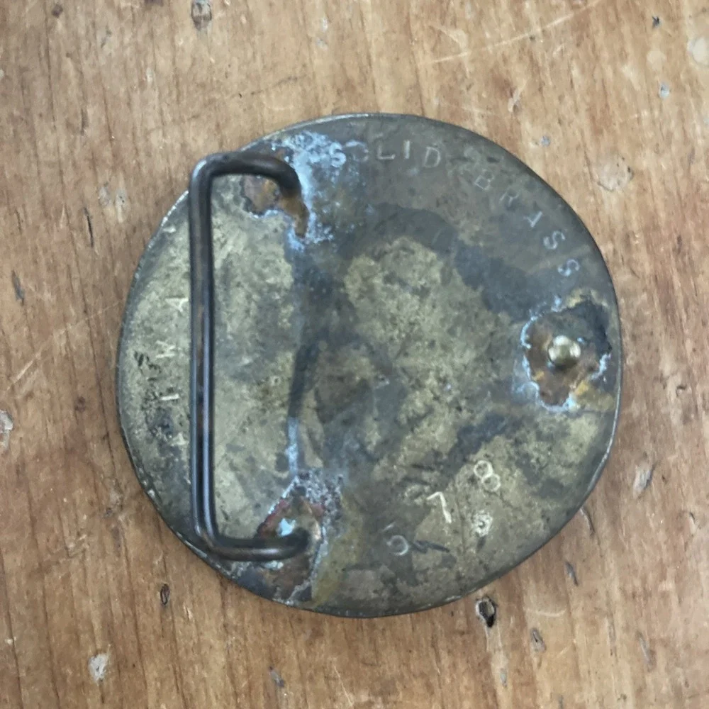 VINTAGE 1970s **FIAT**‎ BELT BUCKLE AUTO CAR SOLID BRASS BELT BUCKLE
